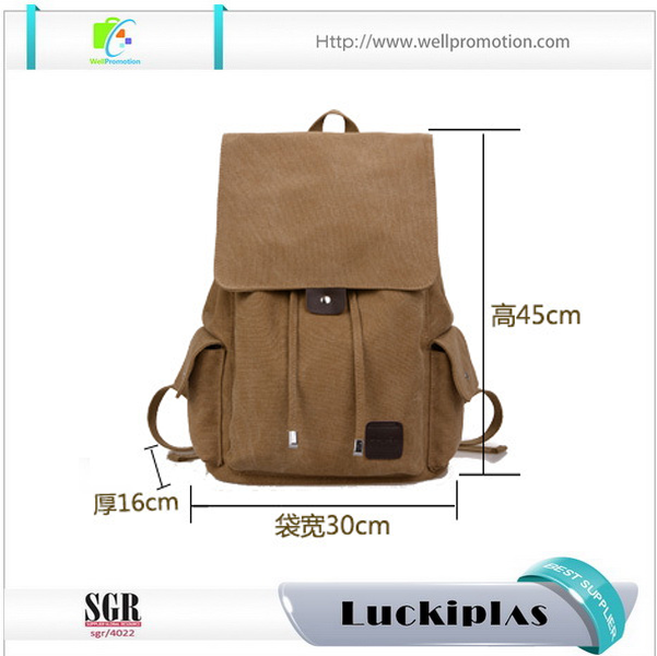 Vintage canvas drawstring backpack bag ,Hiking Rucksack backpack