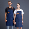 Custom wholesale denim apron for women durable denim cotton BBQ apron factory price