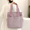 2022 Hot Sale Eco Cotton Tote Bag Multiple Pockets Low Moq Plain Pink Custom Eco Friendly 100% Blank Tote Cotton Canvas Bag