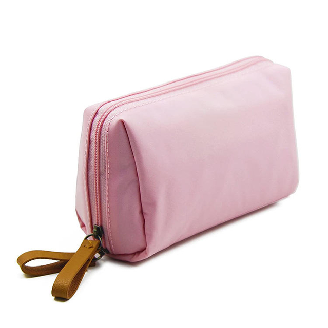 Cute Pink Color Waterproof Essential Oil Carry Bag Travel Makeup Storage Clutch Zipper Pouch