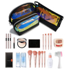 Custom Multi-color Water Resistant Holographic Laser PVC PU Makeup Bag Set