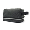 Soft Polyester Lightweight Waterproof Makeup Zipper Pouch Double Compartment Travel Cosmetic Bag