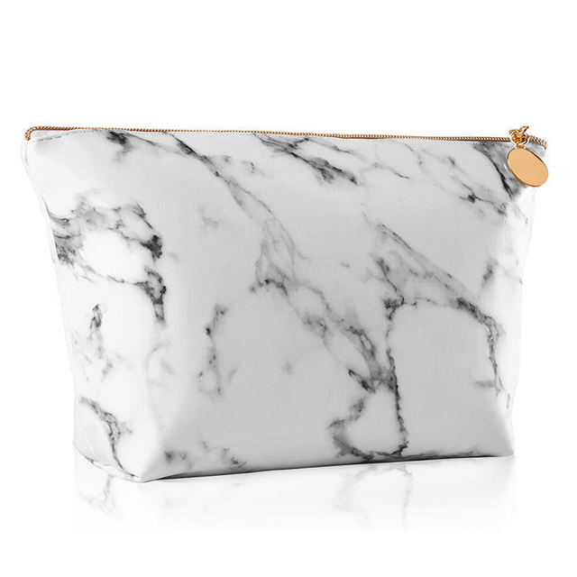 Popular Lady Makeup Carrying Small Pouch Fashion Marble PU Cosmetic Bag