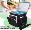 Custom Foldable Travel Picnic Thermal Food Insulation Bags Black Polyester Leakproof Insulated Cooler Bag