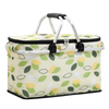 Factory Custom Aluminum alloy Foldable Picnic Tote Cooler Bags Insulated Collapsible outdoor picnic Basket cooler bag