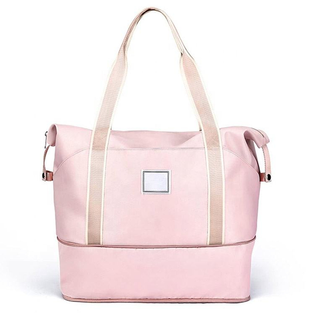Water Resistant Pink Travel Gym Tote Bag Custom Women Adjustable Shoulder Strap Outdoor Luggage Duffle Bag Gym
