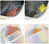 Waterproof Rainbow Pu Leather Girl Collapsible Folding Foldable Travel Duffle Bag Women Gym Sports Duffel Bag