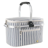 Stylish Striped Grocery Camping Travel Expandable Insulated Carry Basket Outdoor Foldable Picnic Bag Cooler Basket
