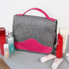Stock High Quality Best Price Grey Color Large Capacity Cosmetic Makeup Toiletry Bag With Emboss Logo For Travel Trip