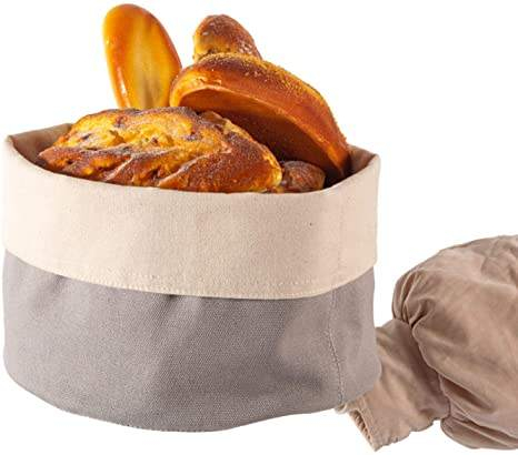 Oversized Linen Bread Storage Basket Reusable Food Serving Bag for Homemade Sourdough Bread Or Rolls