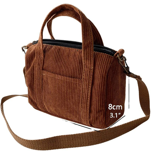 2022 Luxury Corduroy Shoulder Bags Ladies Vintage Designer Shopping Bag Zipper Girl Student Schoolbag Solid Color Handbags