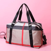 Smell Proof Duffel Checkered Overnight Weekender Bags for Women Nylon Sport Gym Duffle Weekender Bag with Luggage Slip