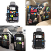 Auto Back Seat Organizer with Touch Screen Tablet Holder Car Backseat Protector Kick Mats Travel Storage Bag for Kids Children