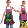 Garden Apron with Pocket for Harvesting Gardening Weeding Water Resistant Apron with Quick Release Pocket for Men Women