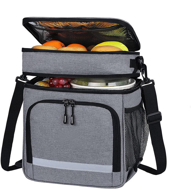 BSCI Multi-functional Double Picnic Bag Outdoor Picnic Portable Thermal Insulation Thickened Waterproof Cooler Bag