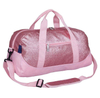 Customized weekend pink glitter duffle bag portable small carry on kids girl dance duffel bags for sports fitness