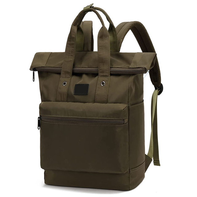 Custom Eco Recycled Anti Theft Rolltop School Backpack 15.6 Inch Waterproof Rolltop Rucksack for Men Women