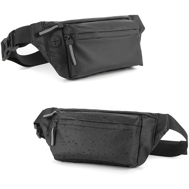 Fashion TPU Leather Women And Men Hiking Running Waist Bag Waterproof Fanny Pack For Outdoor Activity