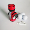 Detachable Custom Mini Golf Accessories Pouch Leather Cylinder Golf Tee Ball Storage Bag with PVC Window Cheap Wholesale