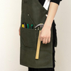 Custom logo carpenter BBQ work shop aprons heavy duty 16oz waxed canvas work apron for men with tool pockets