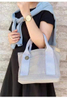 Japan Plain Canvas Tote Bag With Multi-pockets Heavy Duty Fashion Shoulder Bag Canvas Handbag