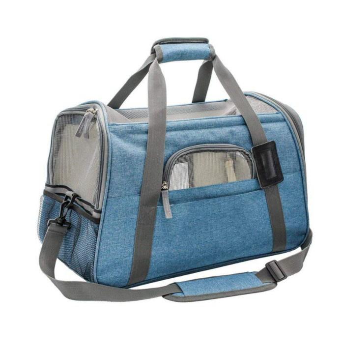 Pet Carriers Airline Approved Soft Sided Cat Carrier Foldable with Mat, Fits Under Airplane Seat for Small Dogs & Cats