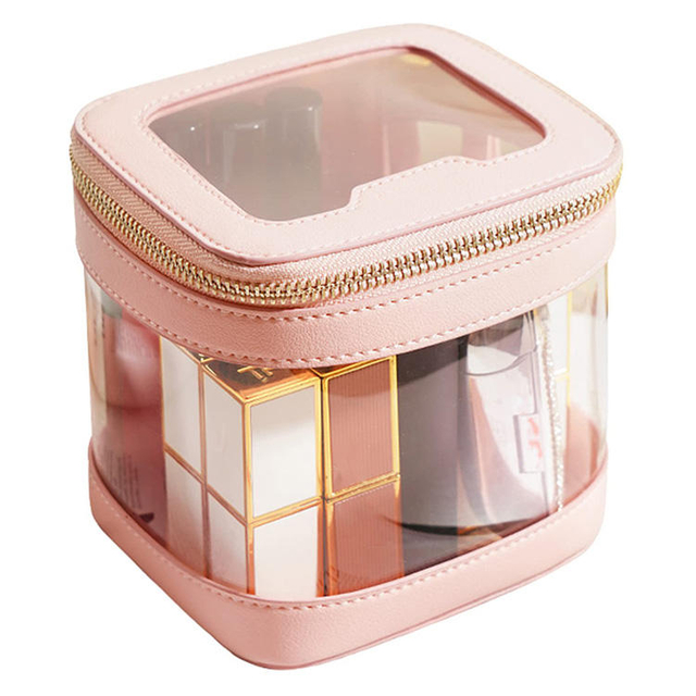 Luxury Ladies Clear PVC PU Lipstick Storage Case Small Makeup Carrying Zipper Bag
