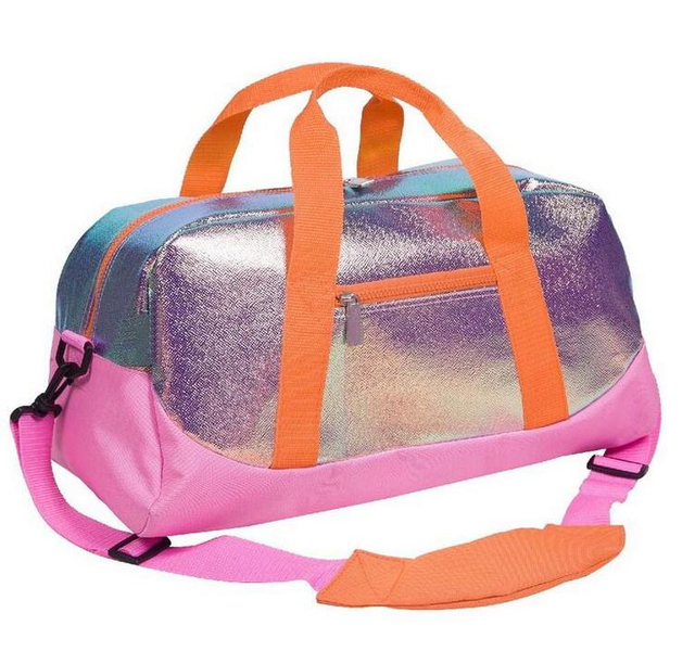 Fancy Girls Custom Leather Sport Gym Shoulder Bag Duffel Weekender Kids Women Large Camping Carry On Duffle Travel Bag