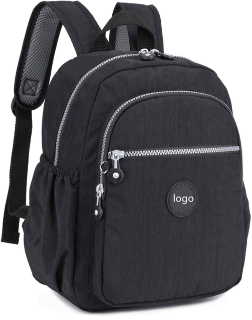 Small Black Women and Girls Nylon Backpack Mini Casual Lightweight Daypack Backpacks purse