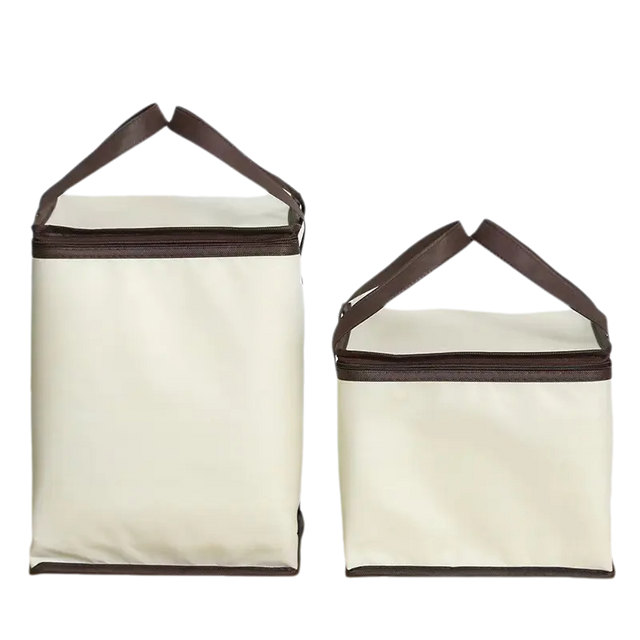 New Insulated Non-Woven Tote Cooler Bag Collapsible Thermal Lunch Bag with Aluminum Foil Lining