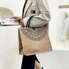 Wholesale Reusable Tote Grocery Shopping with Handle Market Zipper Pocket Carry Jute Tote Bags