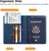 Custom Women&Men Travel Passport Cover Card Holder RFID Blocking PU Leather Passport Organizer Wallet Holder