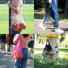 eco friendly reusable cotton mesh grocery shopping bag for vegetables see through washable produce net bag with long handle