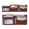 promotional cheap leather wallets for man pu leather trifold thin pocket wallet RFID credit card holder wallet