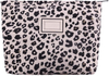 Leopard Custom Cotton Cosmetic Bag Fashionable Private Label Cosmetic Bags Canvas Toiletry Bag for Men Women