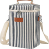 Amazon\'s new 4 bottle wine cooler bag portable cross-body striped wine insulation bag fresh storage bag