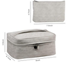 Gray Polyester Custom Private Label Cosmetic Bag Toiletry Case Makeup Brushes Bags In Travel For Makeup Tools Storage