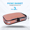 Large Picnic Basket Shopping Travel Camping Grocery Bags Leak-Proof Insulated Folding thermal cooler basket bag