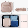 Large Capacity Pink PU Leather Custom Waterproof Travel Make Up Storage Organizer Cosmetics Bag Toiletry Bags With Hanging Hook