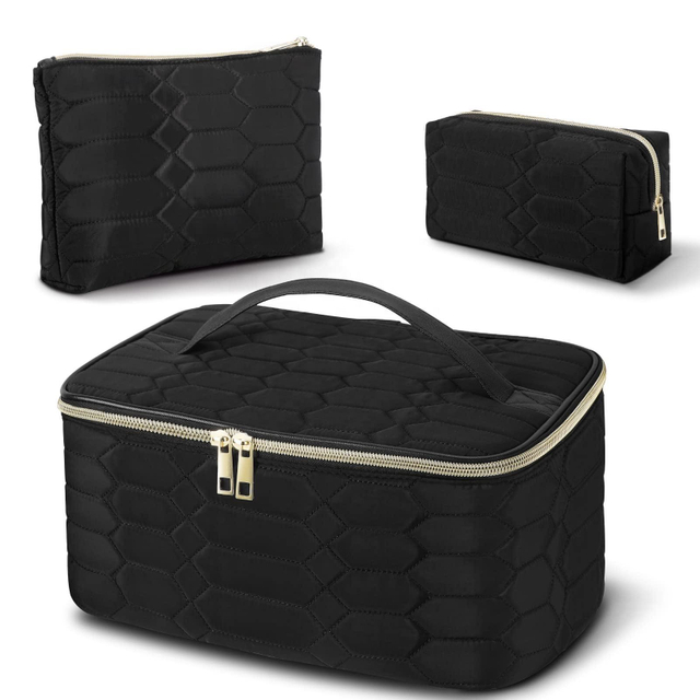 Portable Lightweight 3 Pcs Makeup Pouch Cosmetic Organizer Bag for Women Zipper Toiletry Makeup Bags Set