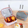 Custom Hot Food Keeping Thermal Lunch Cooler Bag With PU Handle Small Size Insulated Makeup Bag