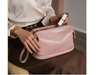 New Super Hot Girl Portable Advanced Simple Double Layer Elastic Soft Leather Double Cloud Makeup Bag