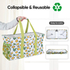 Wholesale foldable Extra Large Utility Tote shopping Bag with Wire Frame for fruit vegetable Storage women