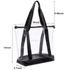 Custom Logo Large Clear Black Tote Bag Fashion Waterproof Transparent Pvc Shoulder Tote Handbags