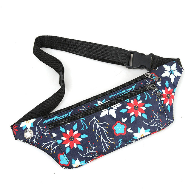 BSCI Factory Waterproof Printed Embroidery Portable Diagonal Body One Shoulder Outdoor Multi-layer Large Capacity Fanny Pack