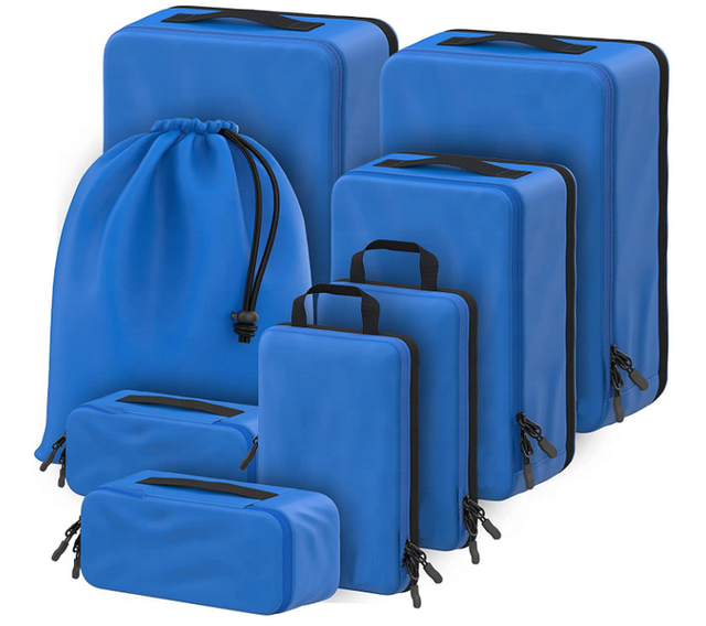 Waterproof Ripstop Nylon Luggage Storage Packing Cubes Portable Travel Multi-functional 8pcs Packing Cubes Bag