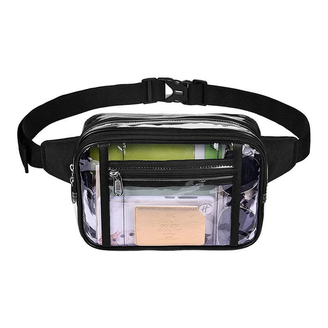 Waterproof Clear Waist Clear Fanny Pack Waist Bag Stadium Approved Waist Pack with Adjustable Strap for Women Men
