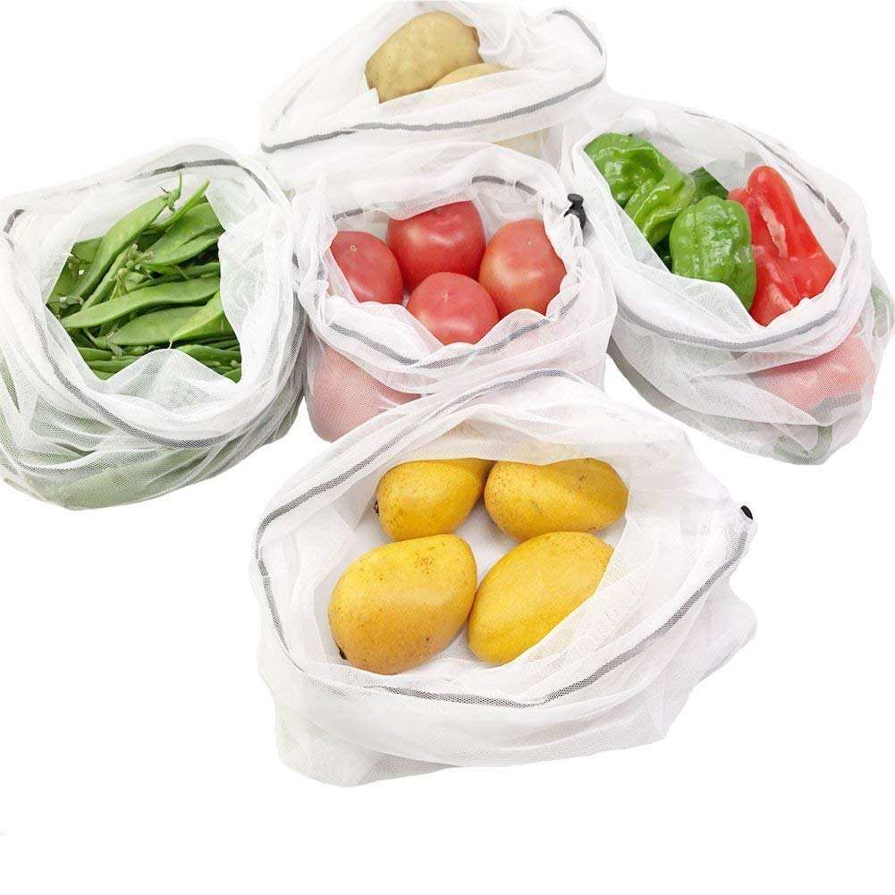 Ecology RPET Mesh Bag Washable And Reusable Mesh bag For Fruit Vegetable