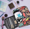 Fashion Lady Sublimation Printing Hanging Toiletry Cosmetic Bag Water Resistant Travel Makeup Organizer with Hook