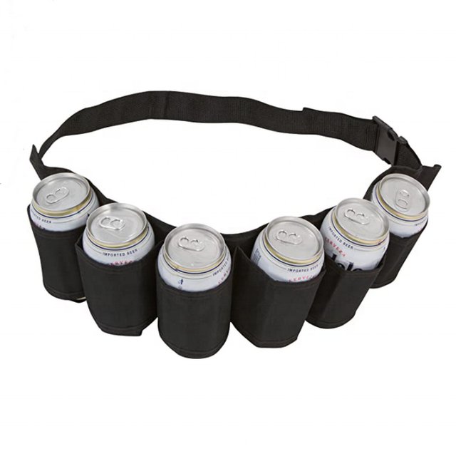 6 Pack Bottle Drink Can Belt Waist Bag Travel Beach Camping Fishing Can Holster Holder Fanny Pack Belt Bag Beer